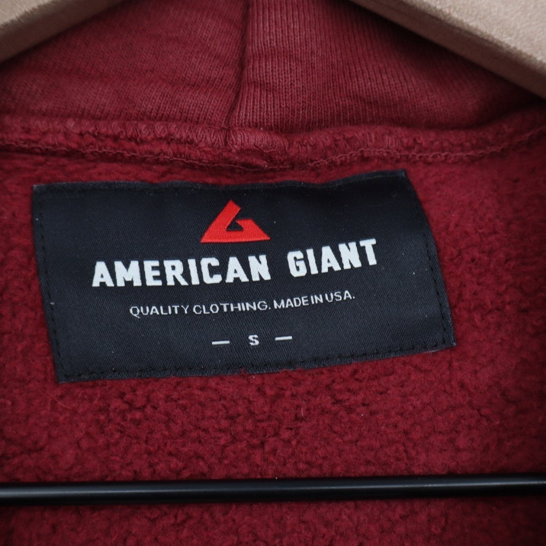 American Giant American Vintage Hoodie Unisex Small Mineral Wash Pomegranate