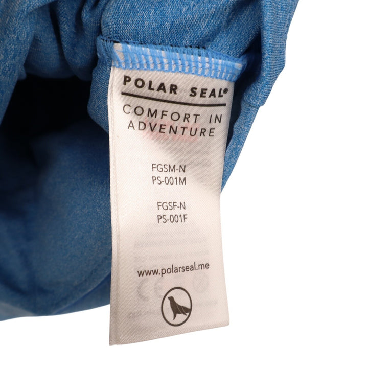 Polar Seal Heated Shirt Womens XL Alpine Blue 1/4 Zip Raglan Thumb Hole Sleeve