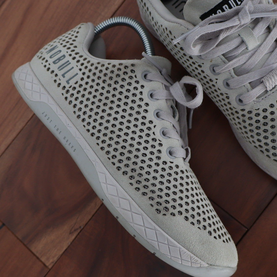 NOBULL Trainers Grey Perforated Athletic Shoes Women's Size 8.5