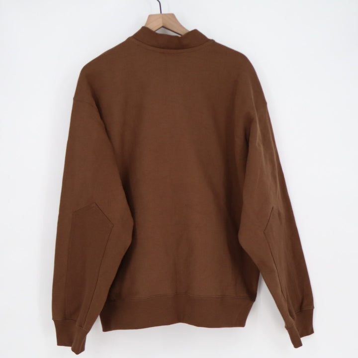 American Giant Bomber Jacket Mens XL Brown Full Zip Cotton Fleece Lined Ribbed