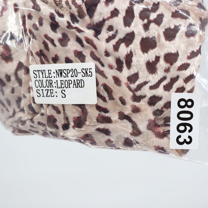 Naked Wardrobe Leopard Print Ruched Mini Skirt with Ruffle Drape Small