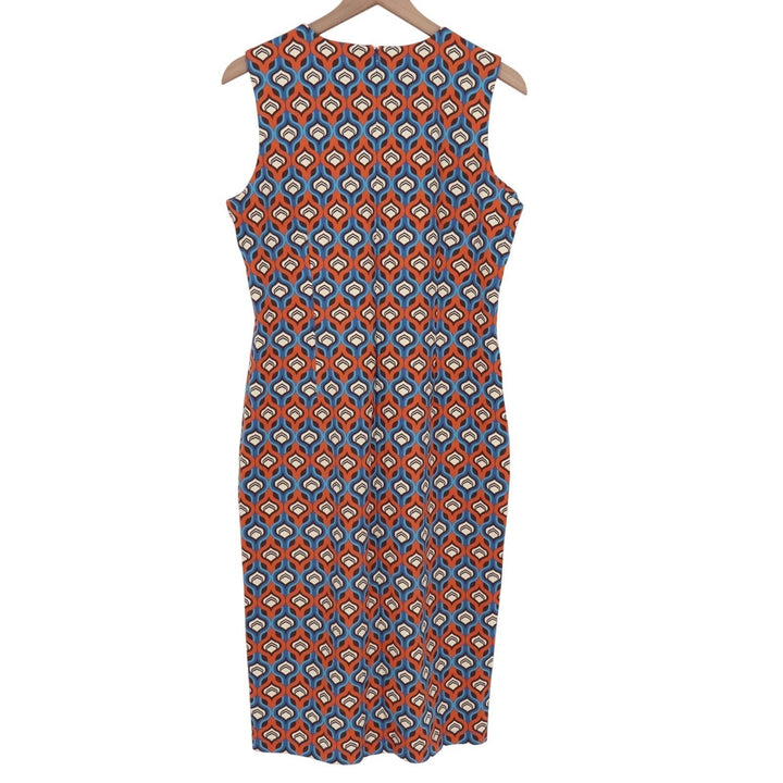 J.McLaughlin Bodycon Dress Womens L Multi Stretch Printed Sleeveless Round Neck