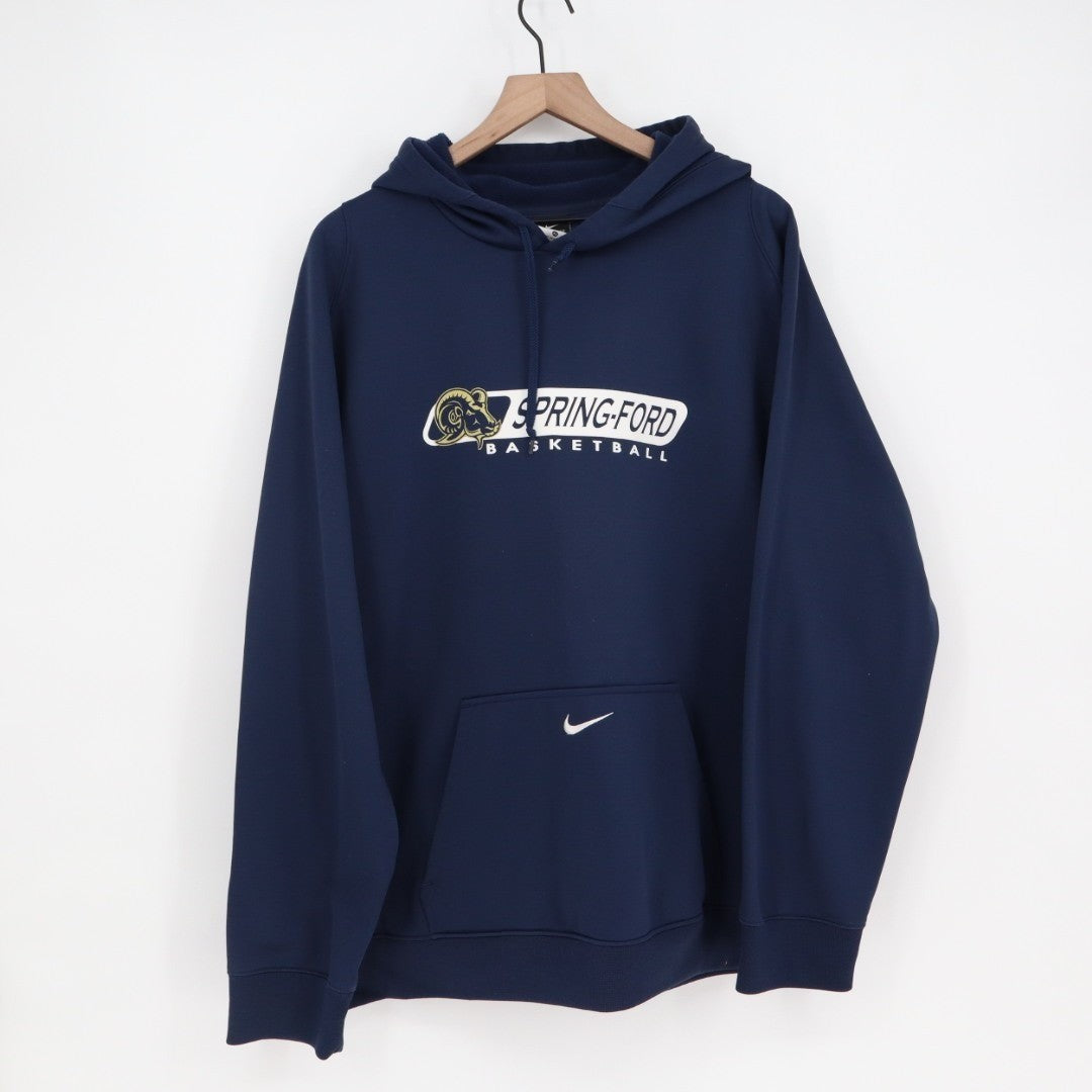 Spring-Ford Basketball Hoodie Men's XL Blue Nike Therma Fit Kangaroo Pocket