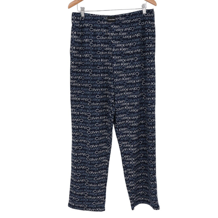 Calvin Klein Men's Pajama Pants Lounge Sleepwear L Navy All Over Logo Print