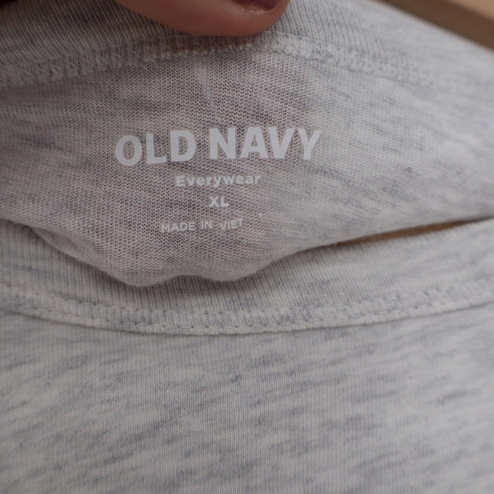 Old Navy Everywear Womens XL Heather Grey Cotton Long Sleeve Crew Neck Tee Shirt