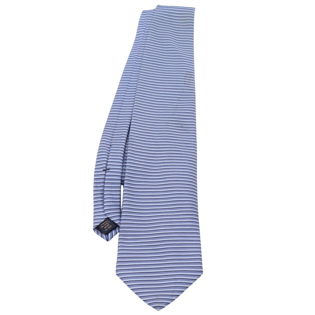 Brooks Brothers Makers Blue Horizontal Micro Stripe Silk Tie Made in USA Italy