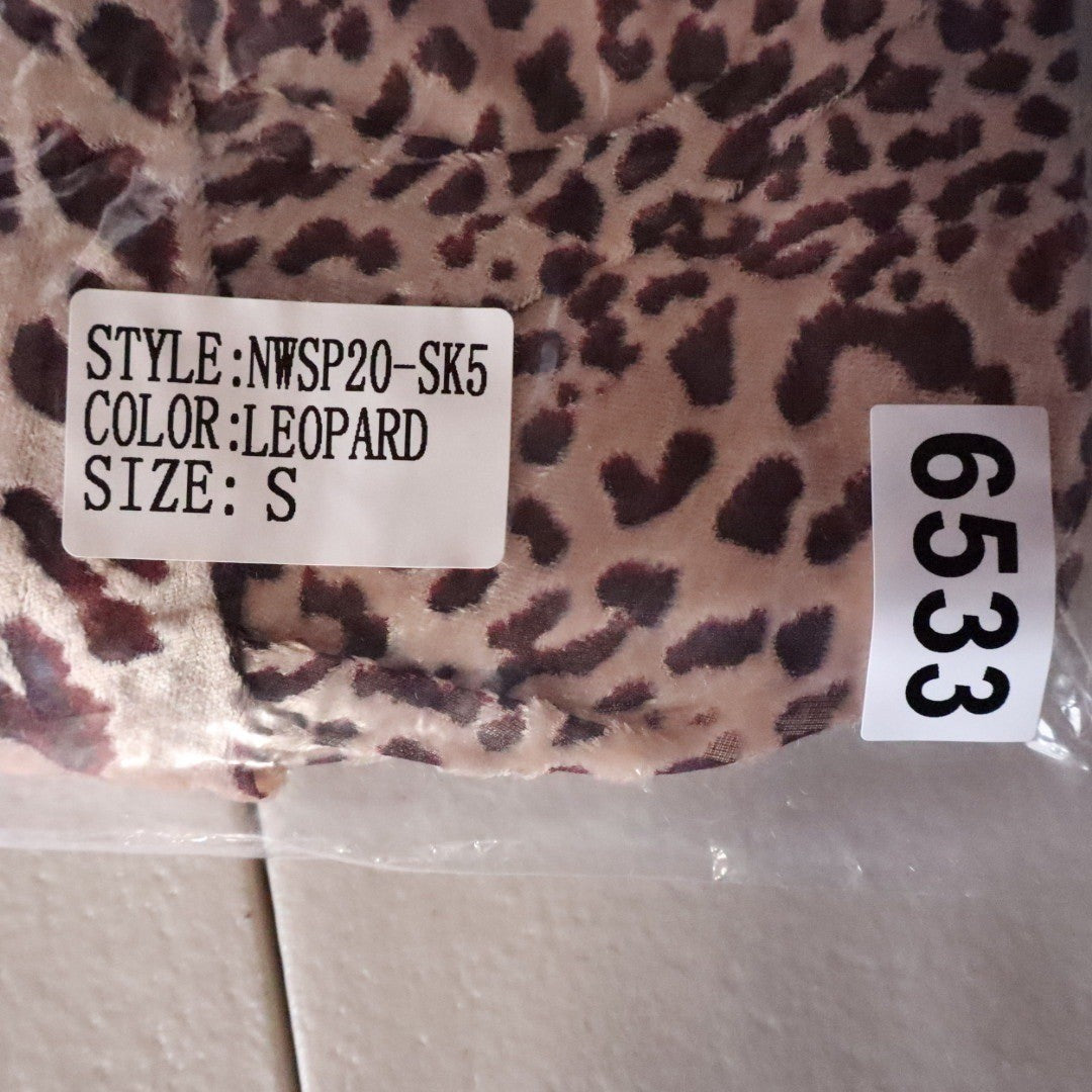 Naked Wardrobe The Statement Leopard Print Ruched Draped Mini Skirt Small