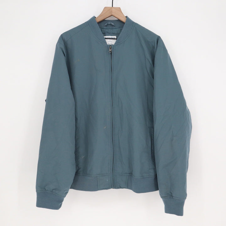 Old Navy Mens Water Resistant Bomber Jacket Teal Blue Size L Full Zip