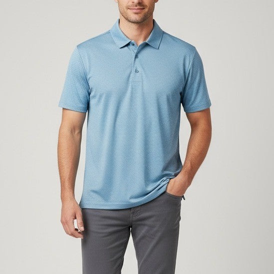 32 Degrees Cool Mens Blue Striped Short Sleeve Polo Shirt Size M