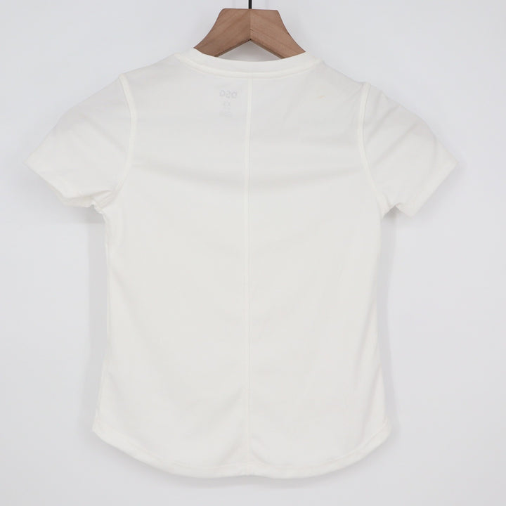 DSG Girls White Short Sleeve Athletic Performance Tee Shirt XS 6-7