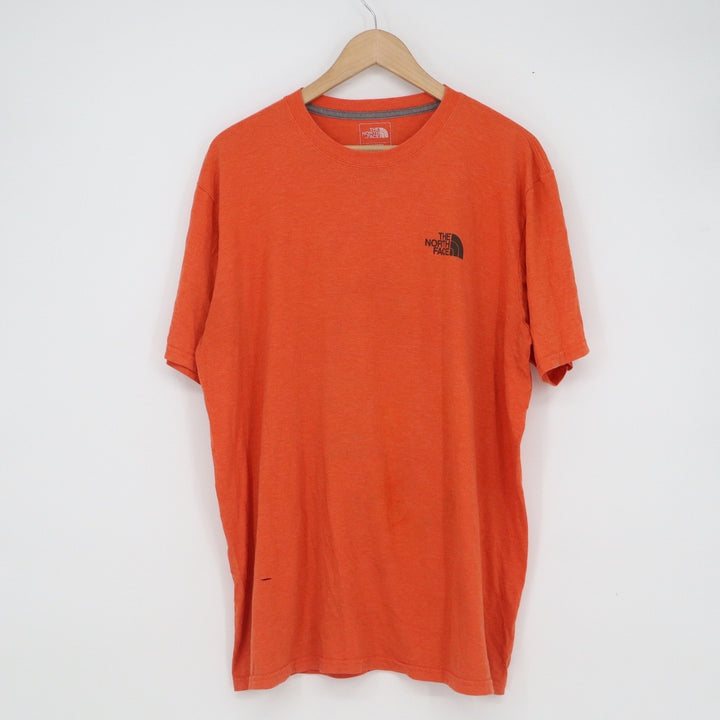 The North Face Mens XL Orange Heathered Graphic T-Shirt Never Stop Exploring