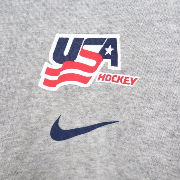 Nike USA Hockey Phoenix Crop Quarter Zip Sweatshirt Heather Grey Large