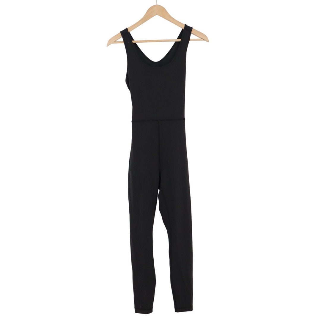 Lululemon Black Sleeveless Open Back Athletic Jumpsuit Unitard Leggings