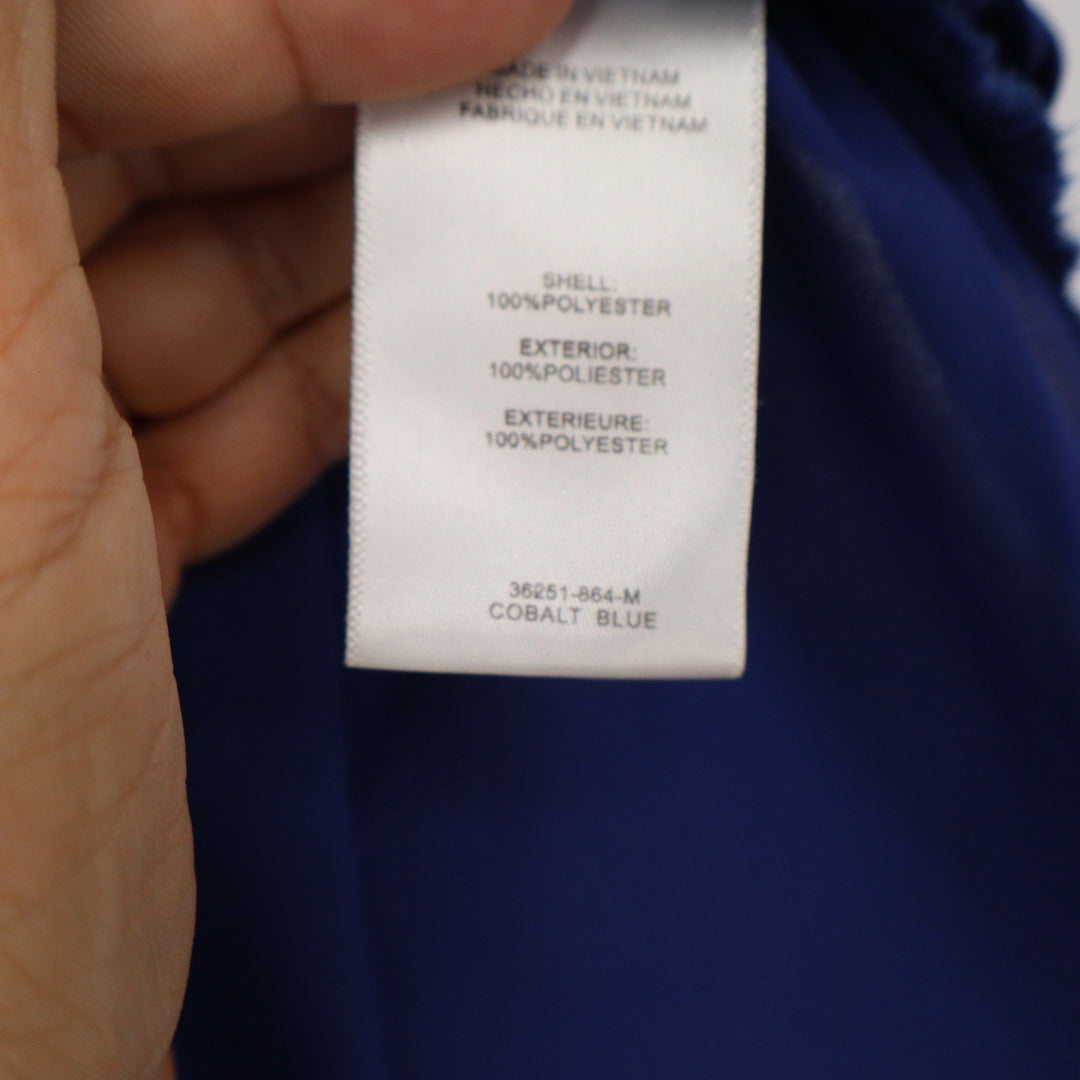 2b bebe Cobalt Blue High-Low Chiffon Blouse Womens Medium 3/4 Sleeve V-Neck Top