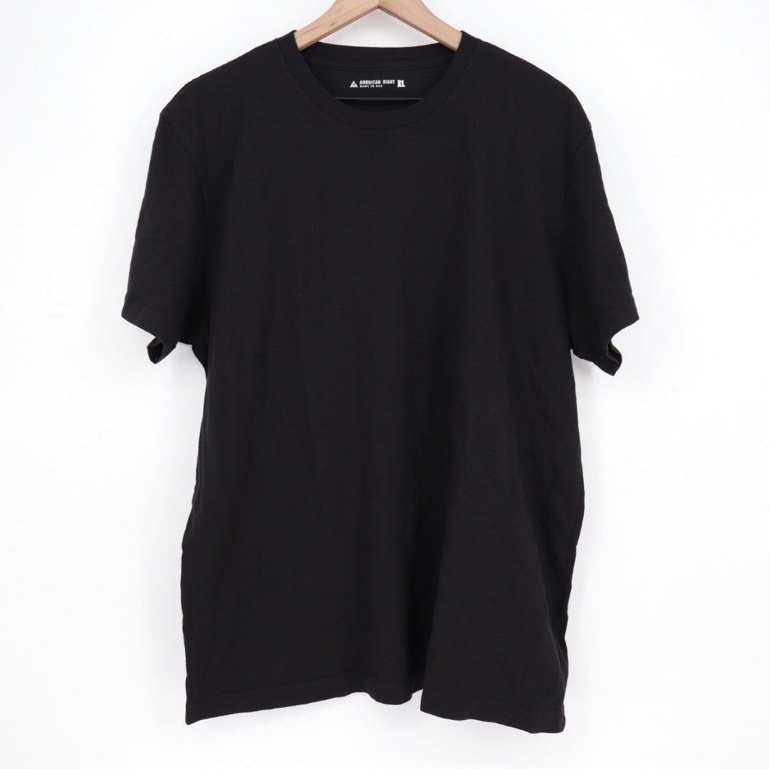 American Giant Mens XL Black Crew Neck T Shirt Made in USA Basic Cotton Tee