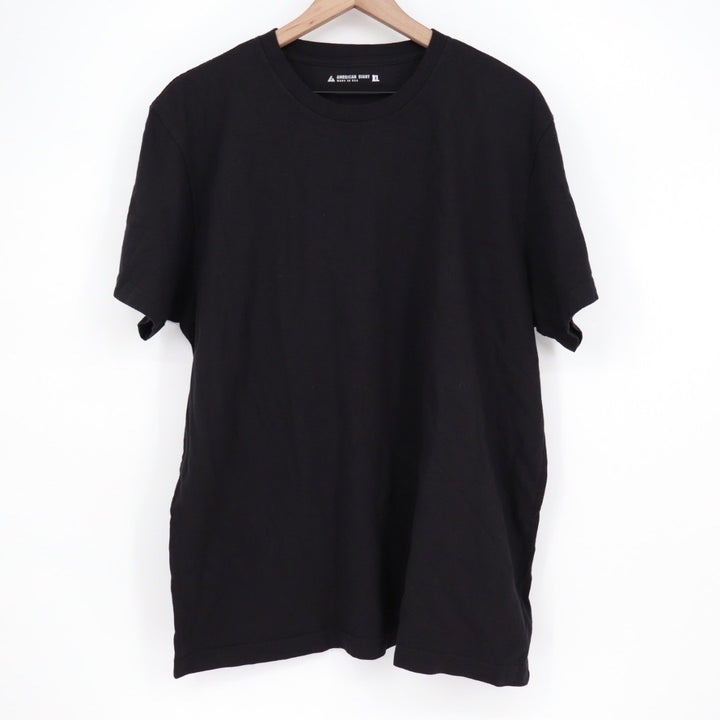 American Giant Mens XL Black Crew Neck T Shirt Made in USA Basic Cotton Tee