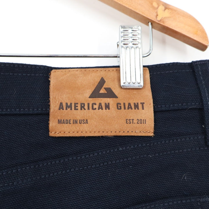 American Giant Roughneck Jeans Men 34X30 Blue Canvas Cotton Stretch Straight Leg