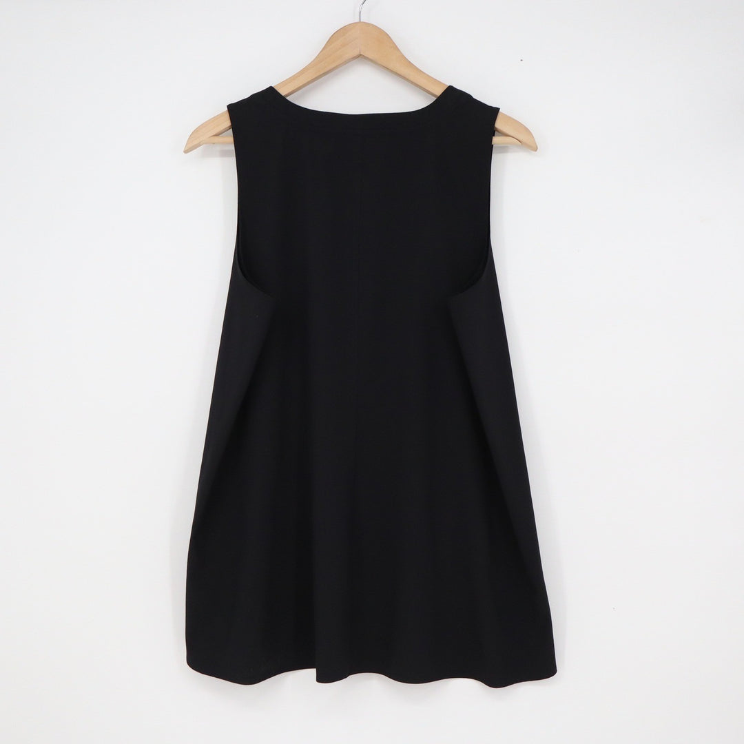 T by Talbots Womens Black Sleeveless Round Neck Stretch Active Top Size L