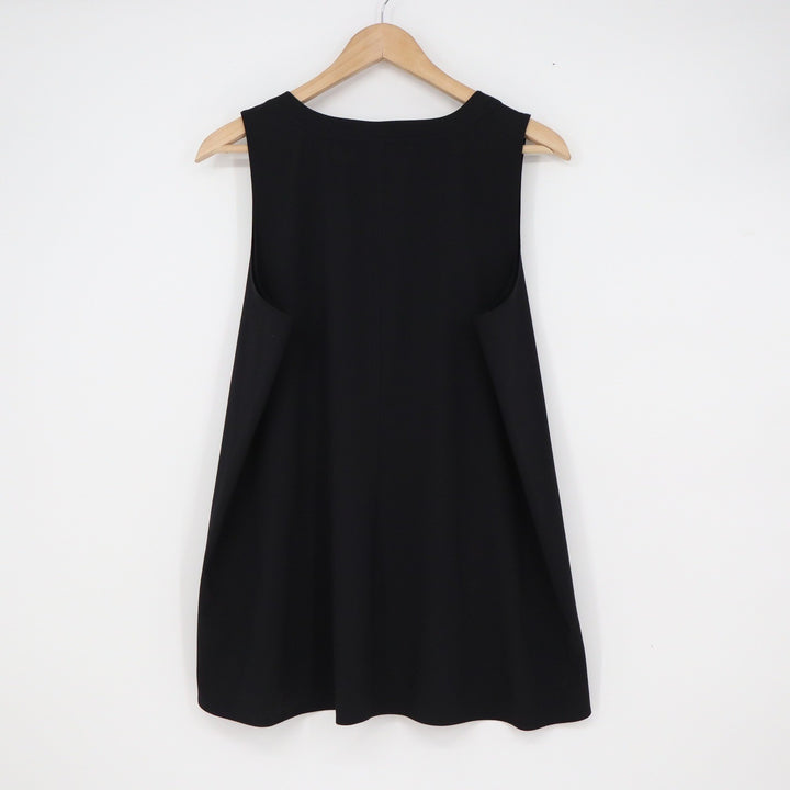 T by Talbots Womens Black Sleeveless Round Neck Stretch Active Top Size L