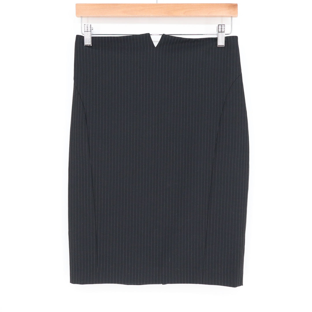 Express Pencil Skirt Womens 4 Pinstripe Black V-Notch Waist Professional NEW