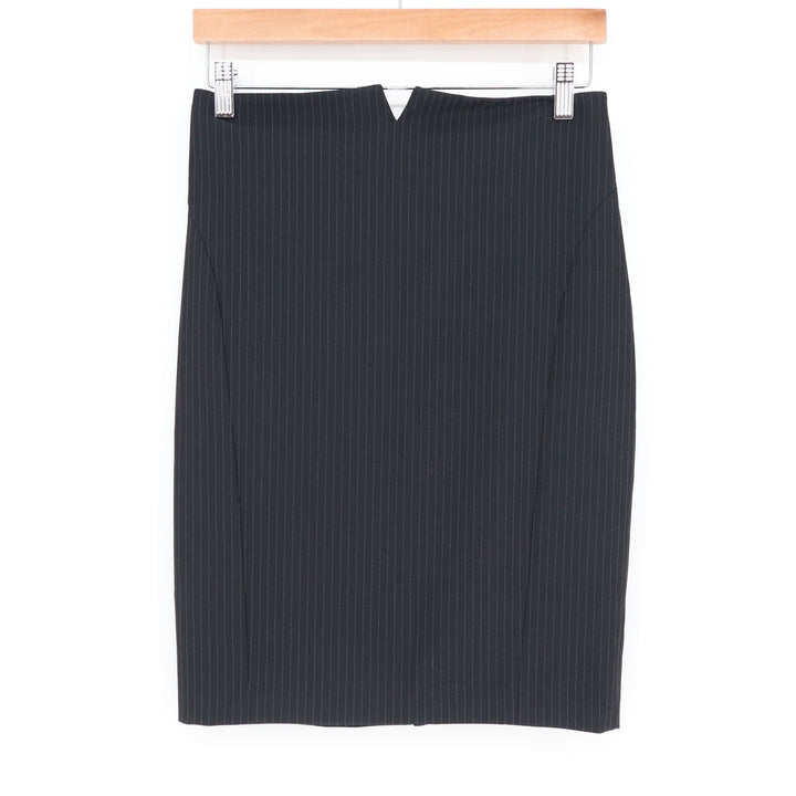 Express Pencil Skirt Womens 4 Pinstripe Black V-Notch Waist Professional NEW