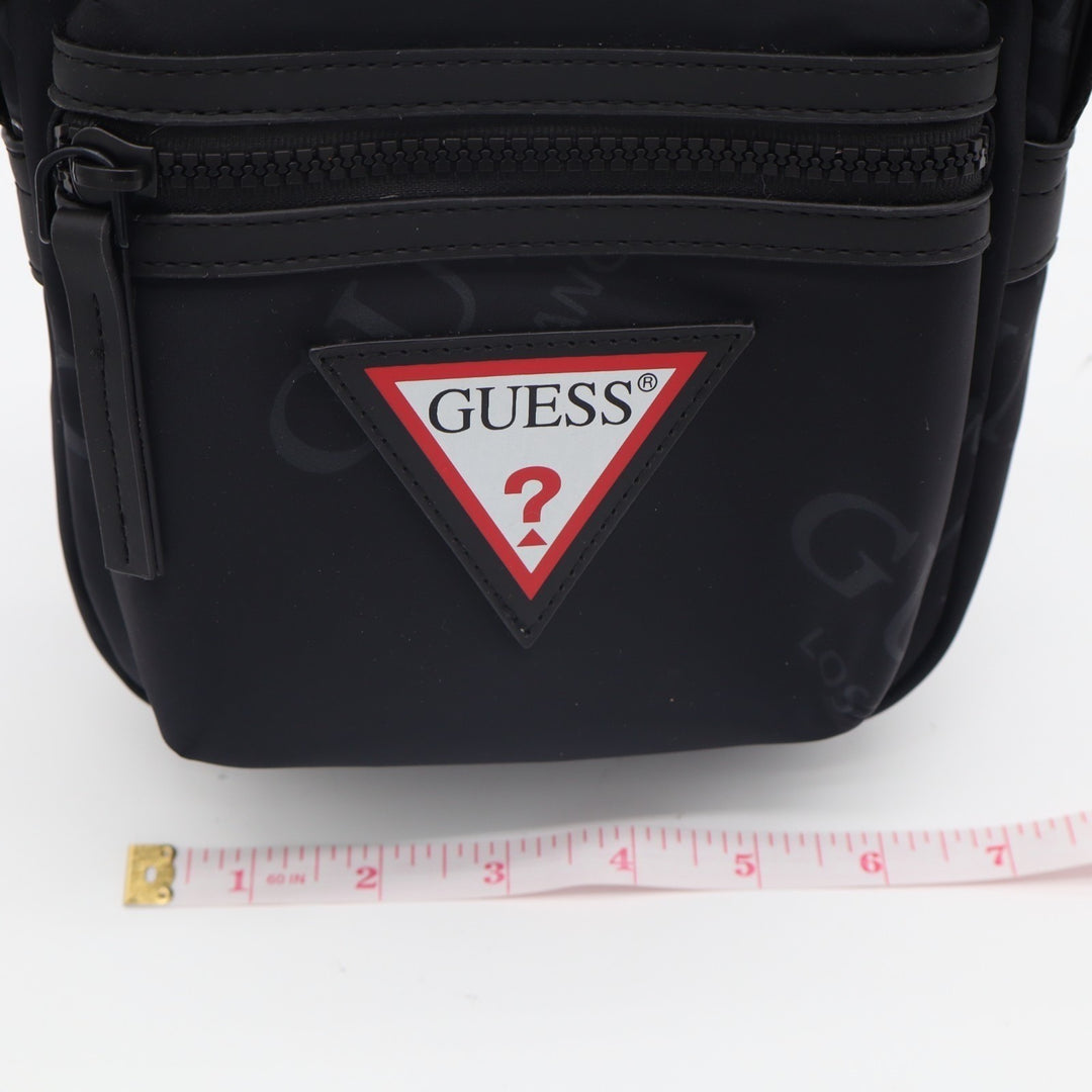 Guess Womens Handbag Core Black Zipper Pocket Adjustable Strap Crossbody Bag