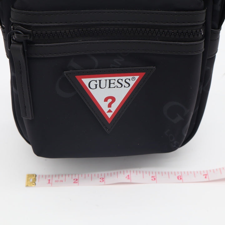 Guess Womens Handbag Core Black Zipper Pocket Adjustable Strap Crossbody Bag