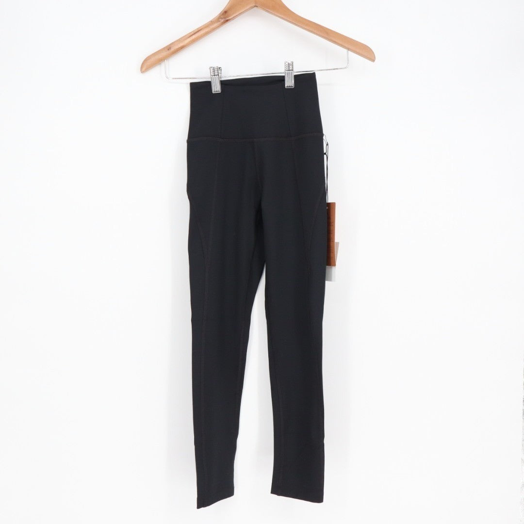 Girlfriend Collective 7/8 Leggings Womens 2XS Black Stretch High Waist Skinny
