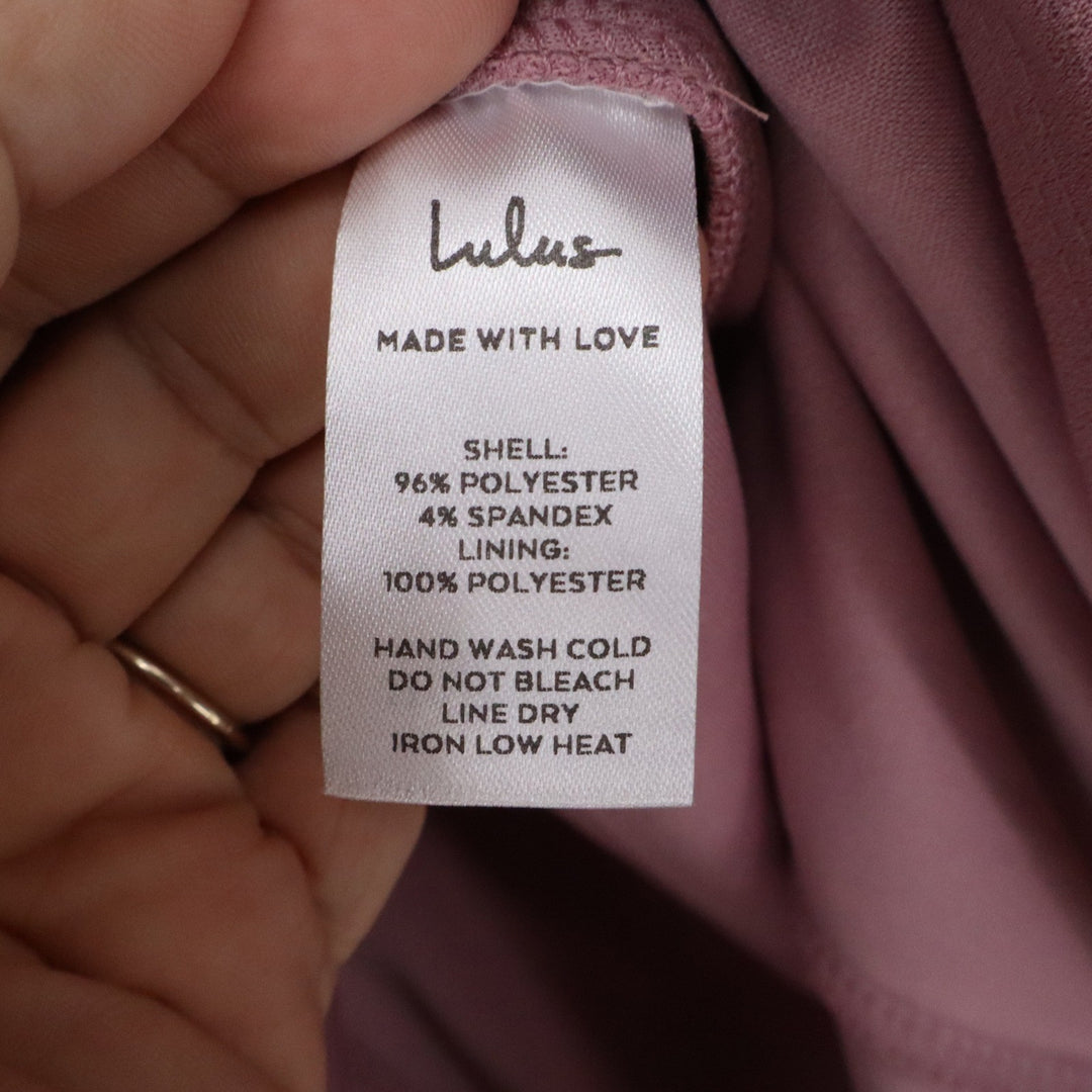 Lulus Dusty Rose Wrap Tulip Skirt Midi Cocktail Dress Medium NWT