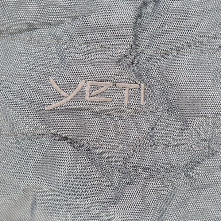 Yeti Puffer Jacket Mens Large Gray Full Zip Pockets Long Sleeve Hooded Outdoor