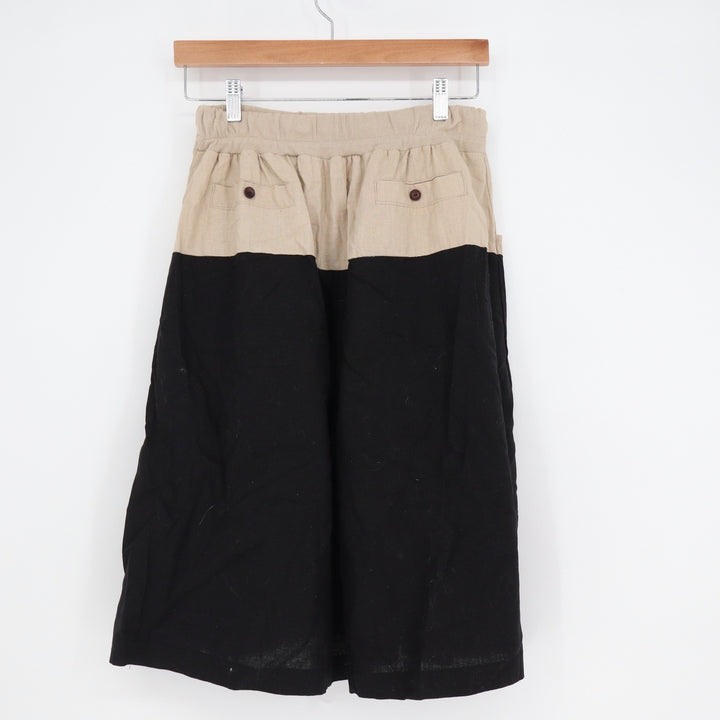 Debbie Suzie Joan Pit Crew Colorblock Culottes Black Tan Wide Leg Cropped Pants