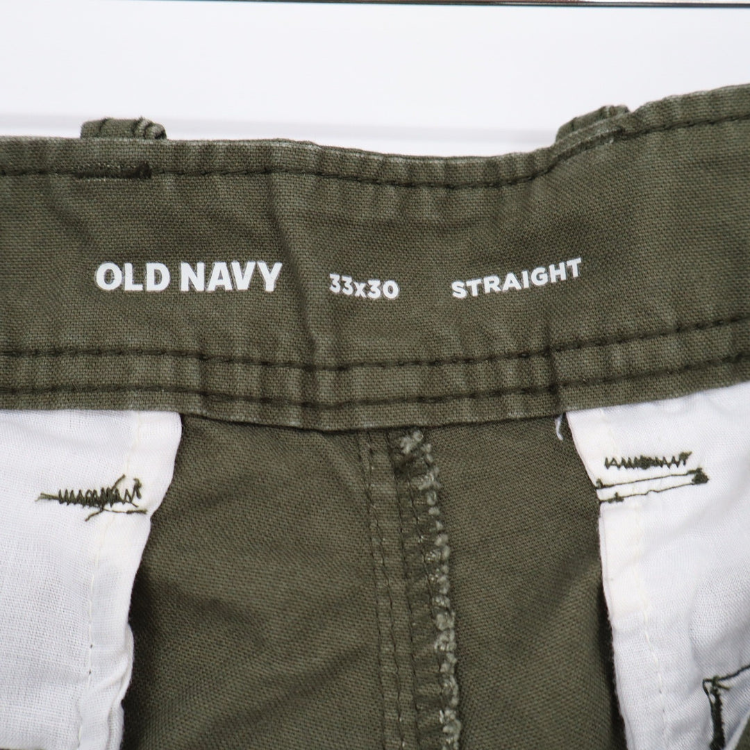 Old Navy Cargo Pants Mens 33x30 Straight Leg Olive Green Utility Excellent