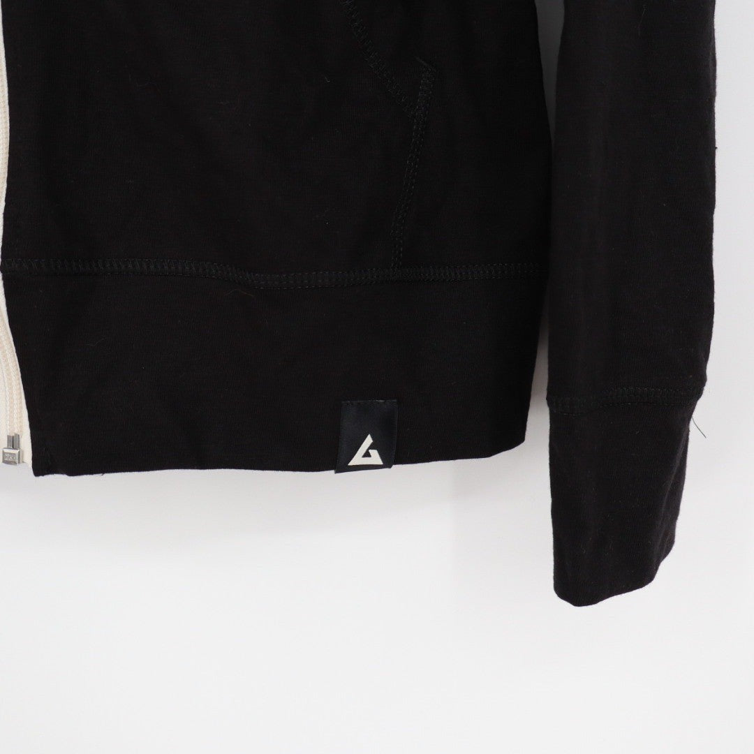 AMERICAN GIANT Black Full Zip Hoodie Raglan Sleeve Cotton Blend Size S
