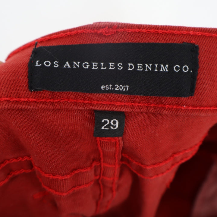Los Angeles Denim Co. Jeans Womens 29 Red Cotton Stretch Raw Hem Skinny Leg