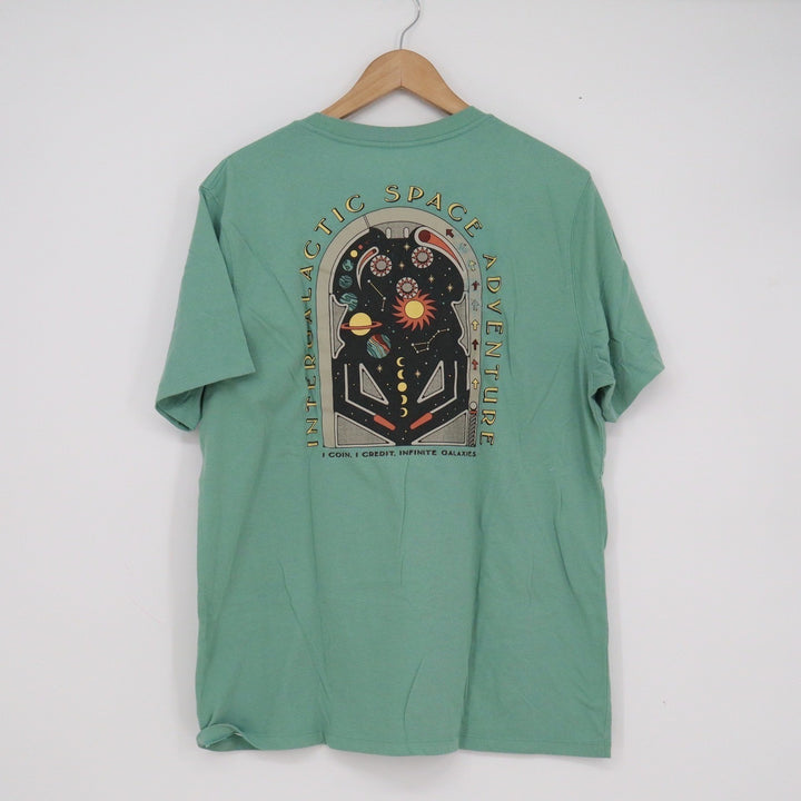 Old Navy Mens Intergalactic Space Adventure Pinball Graphic T-Shirt Green L