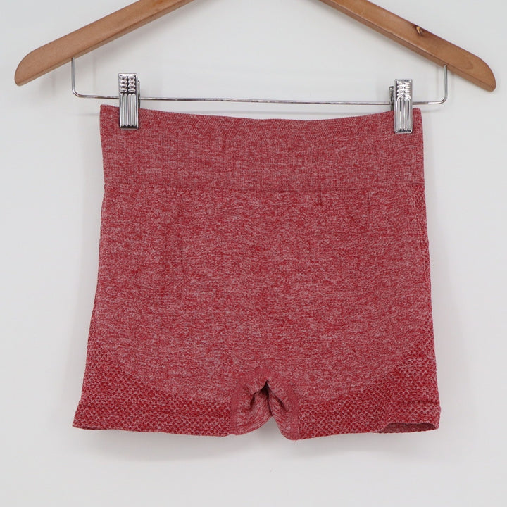 Unbranded Red Marled Scrunch Butt Seamless High Waist Athletic Gym Shorts