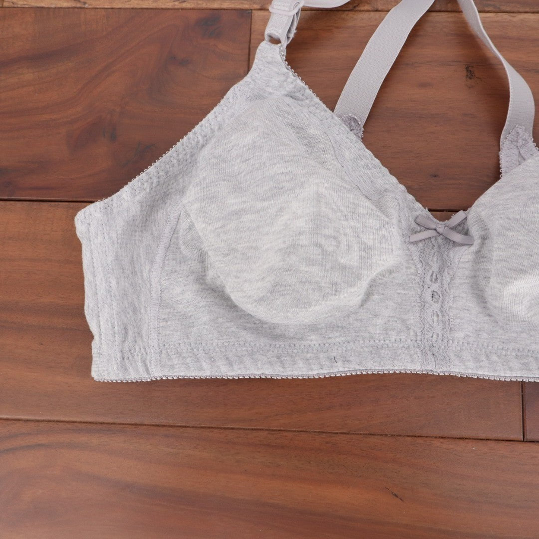 Bali Double Support Cotton Blend Wireless Bra Womens 40B Heather Gray Stretch