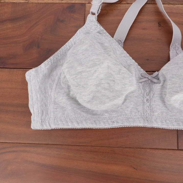 Bali Double Support Cotton Blend Wireless Bra Womens 40B Heather Gray Stretch