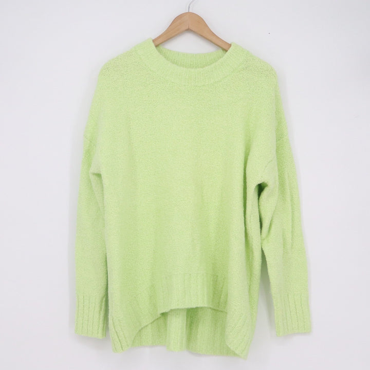 Old Navy Womens Lime Green Textured Knit Crew Neck Pullover Sweater Large L