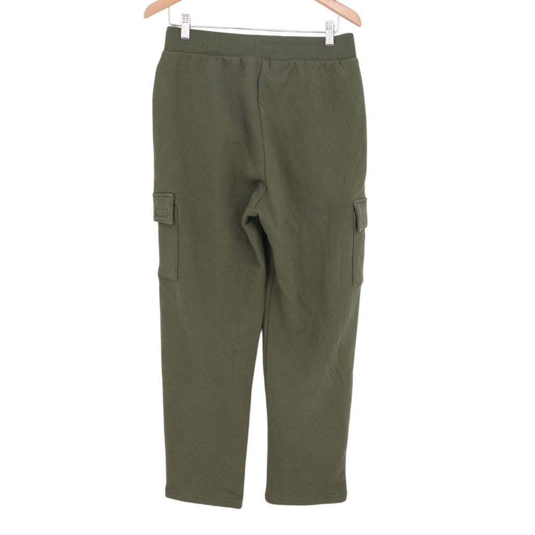 American Giant Sweatpants Womens Medium Green Cotton Fleece Lined Straight Leg