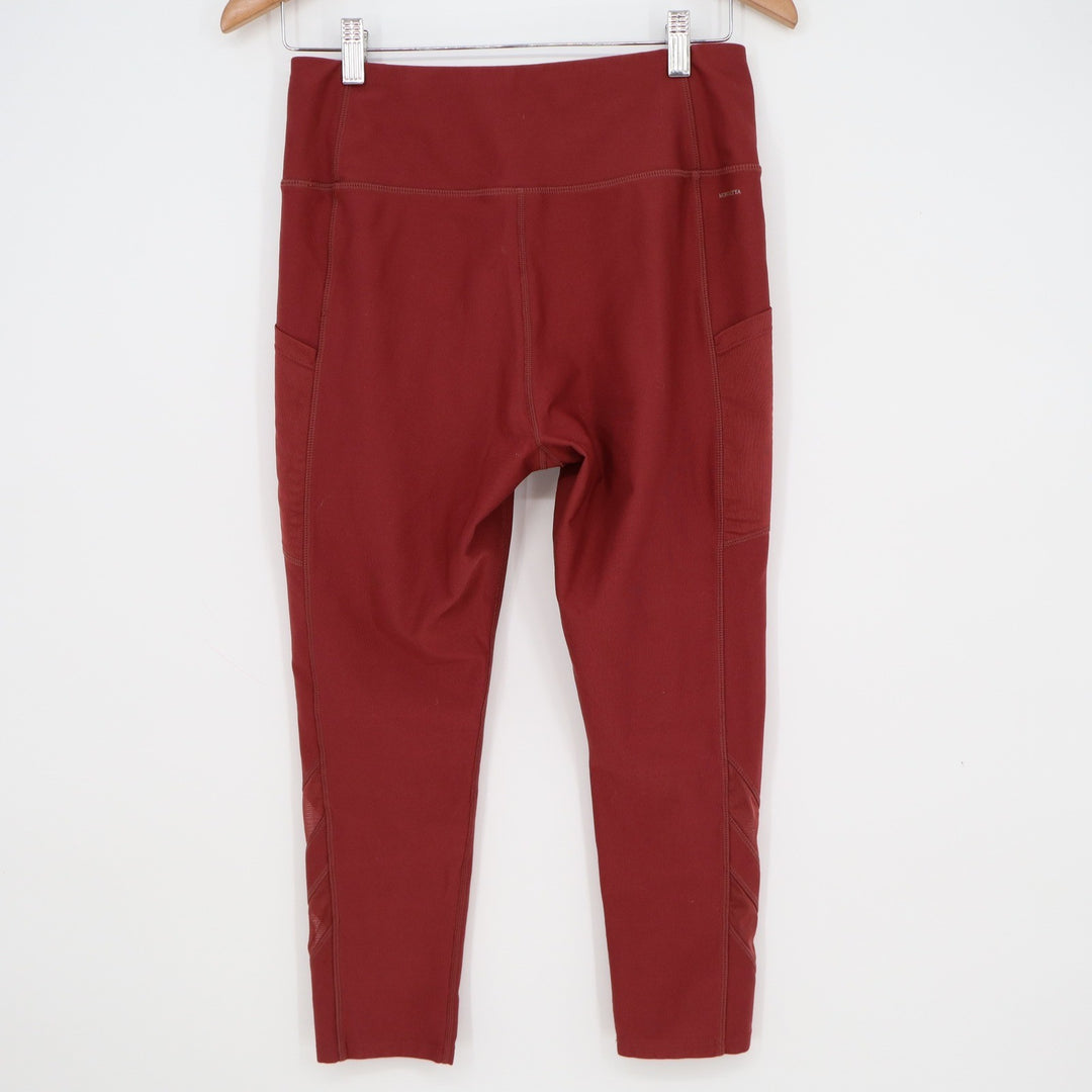 Mondetta Performance Luxury Womens Burgundy Cropped Leggings with Pockets Size M