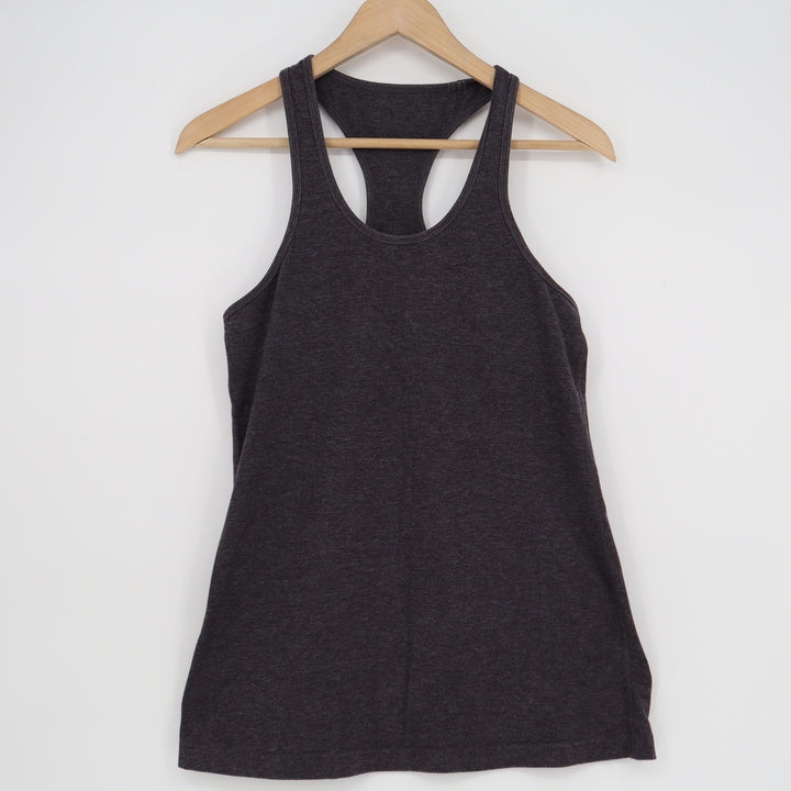 Unbranded Womens Racerback Tank Top Charcoal Grey Heathered Activewear
