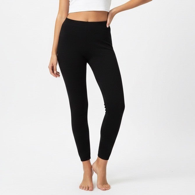 Cotton Candy Leggings Womens Large Black Elastic Waist Skinny Leg Active Wear