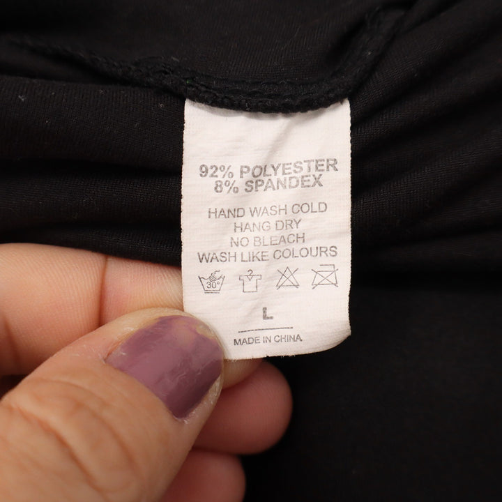 Black High Waisted Biker Shorts with Pockets Fold Over Waist Size Large