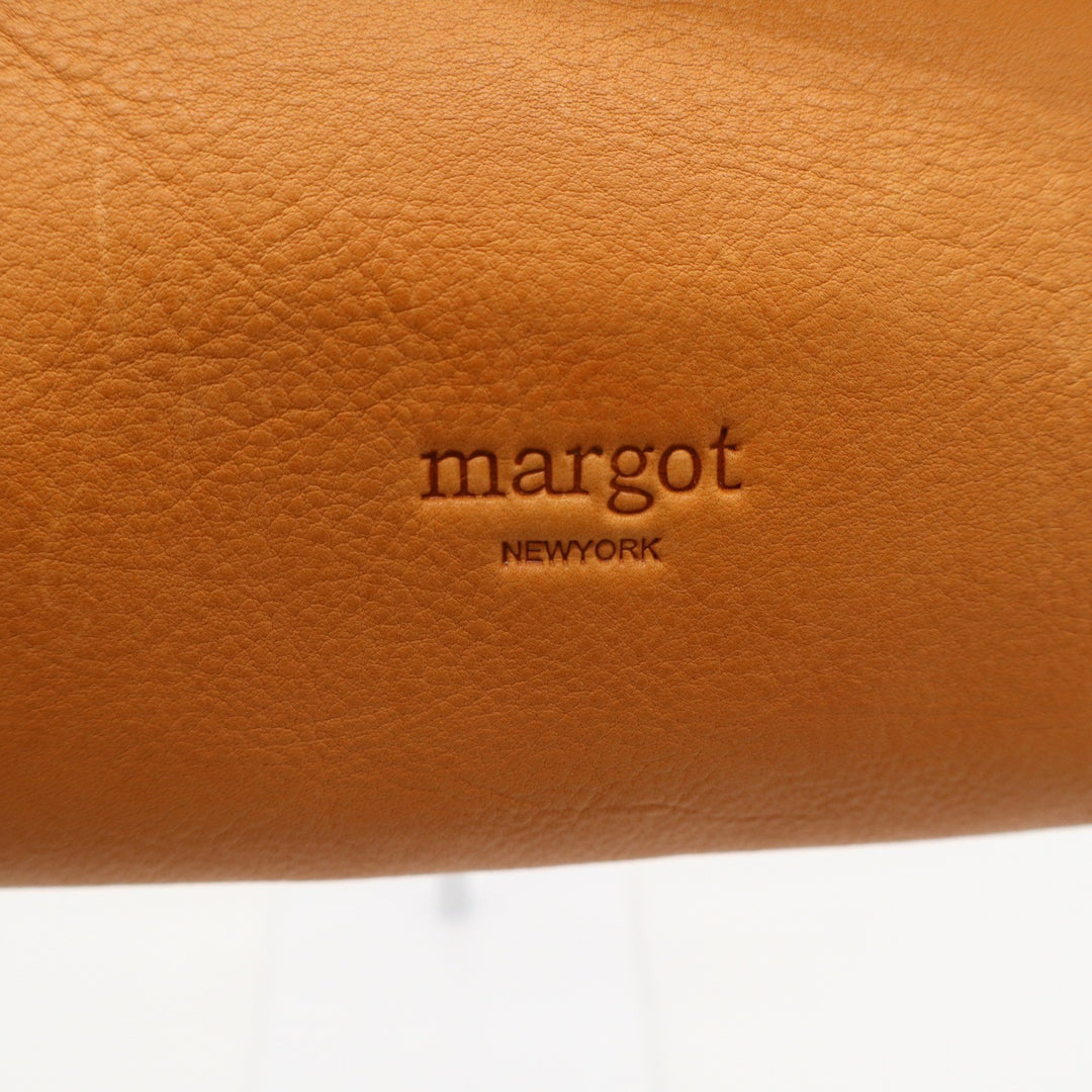 Margot New York Mustard Yellow Leather Foldover Crossbody Bag Gold Hardware