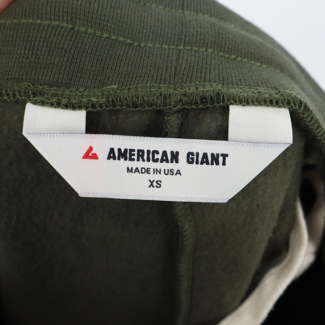 American Giant Cargo Sweatpant Womens XS Green Cotton Elastic Waist Straight Leg