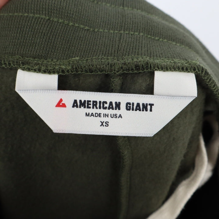 American Giant Cargo Sweatpant Womens XS Green Cotton Elastic Waist Straight Leg