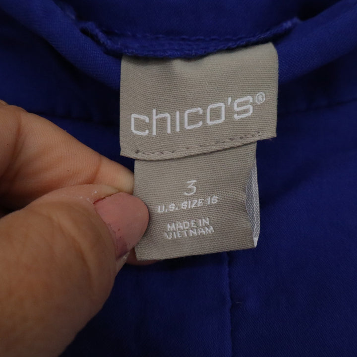 Chicos Brigitte So Slimming Crop Pants Cobalt Blue Size 3 US 16 Stretch Pull On