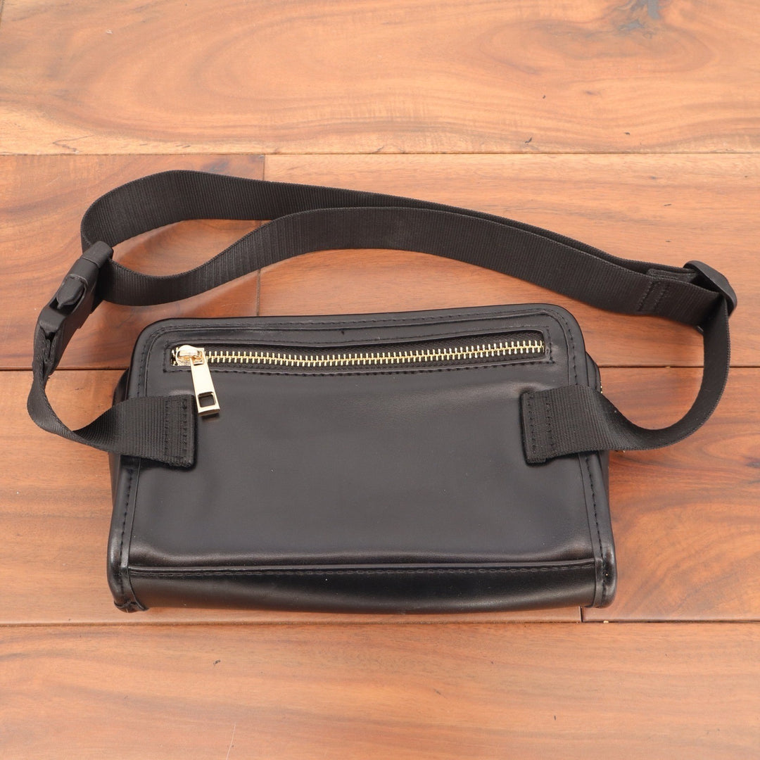 Amanda Uprichard Black Quilted Leather Belt Bag Fanny Pack Gold Hardware