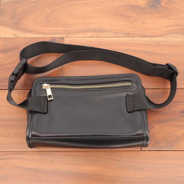 Amanda Uprichard Black Quilted Leather Belt Bag Fanny Pack Gold Hardware